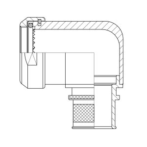 EMCA Series A3 90 degree backshell for MIL-DTL-38999 Series III/IV