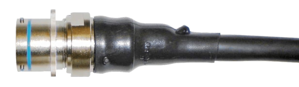 Fully assembled circular connector with backshell with heat shrink boot